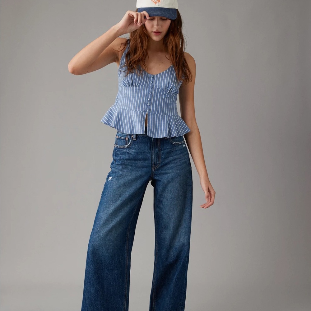 American Eagle Outfitters Peplum Corset Tank Top